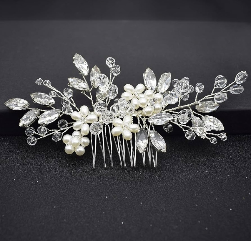 Crystal Pearl Wedding Hair Combs