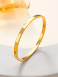 Gold Plated  Oval Bangle