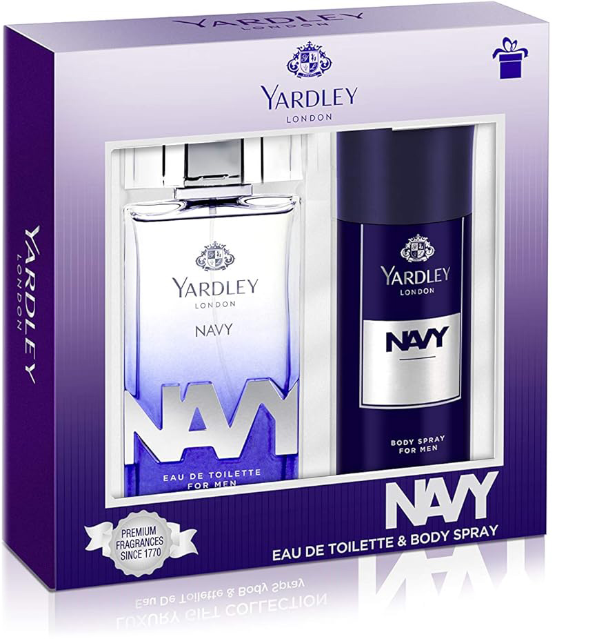 Yardley Navy Perfumed Gift Set for Men - EDT 100 ml